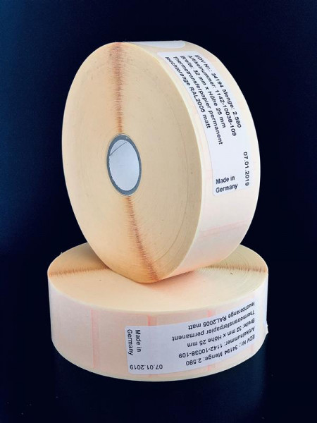 Kleber TT 32x25mm * Leuchtrot * 2580 pro Rolle