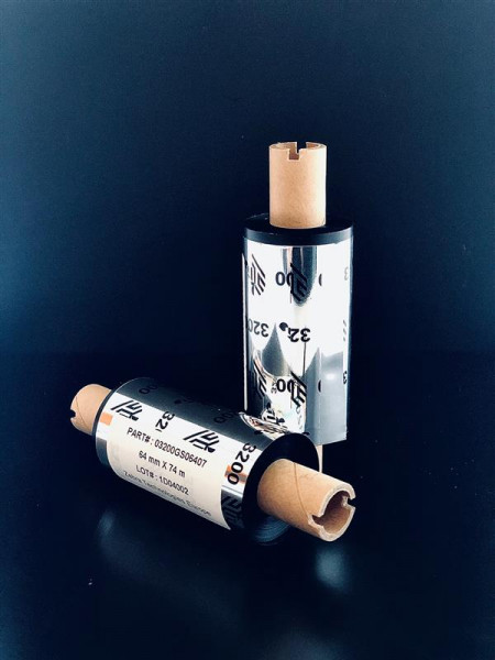 Transferfolie/Farbband, Wachs-Harz, 64mmx74m, für